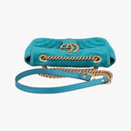 Gucci GG Marmont Blue Velour Shoulder — view 8