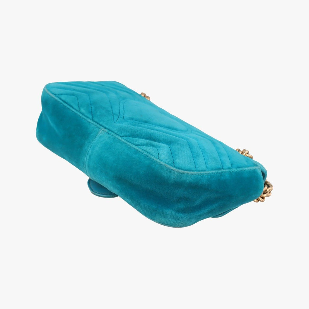 Gucci GG Marmont Blue Velour Shoulder — view 6