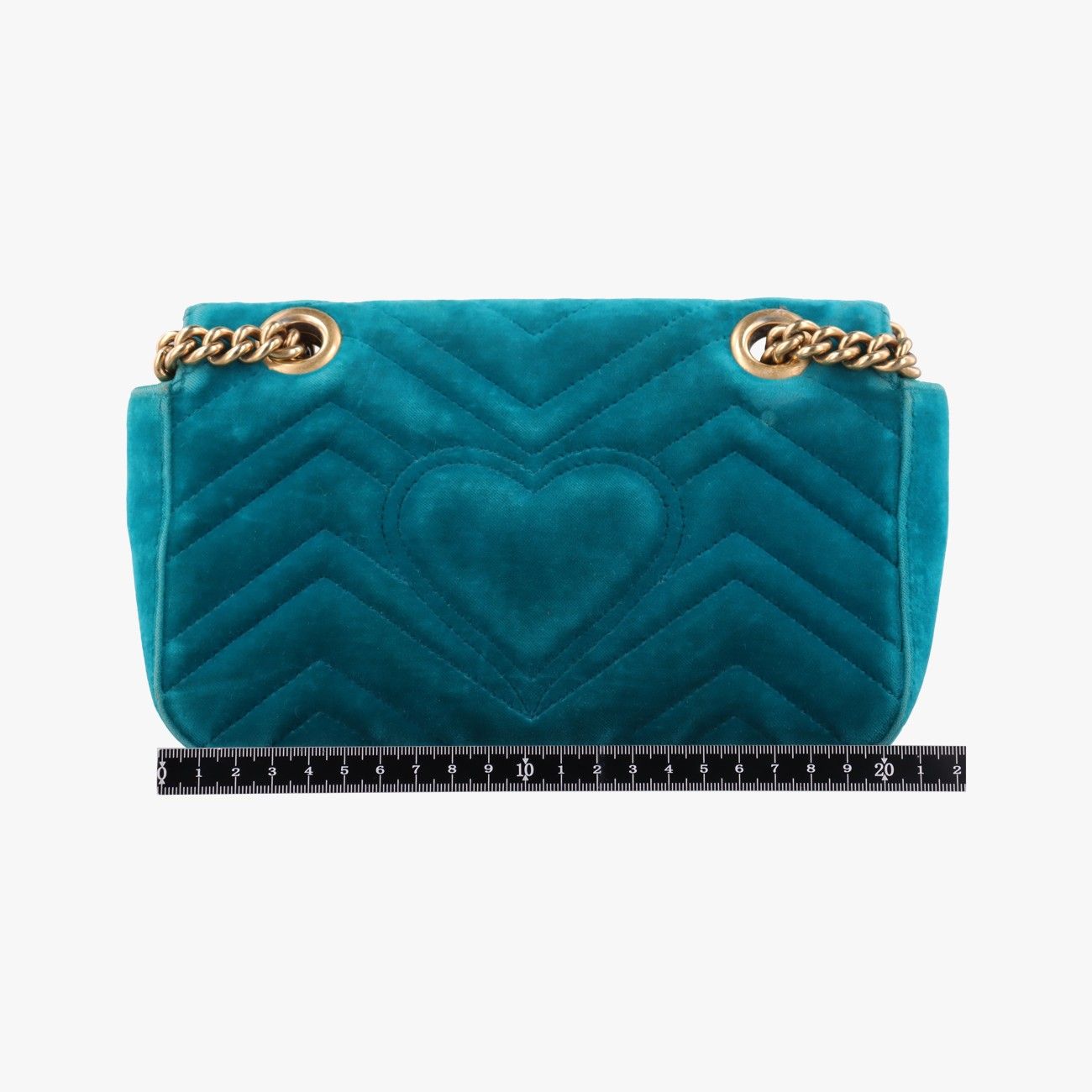 Gucci GG Marmont Blue Velour Shoulder — view 2