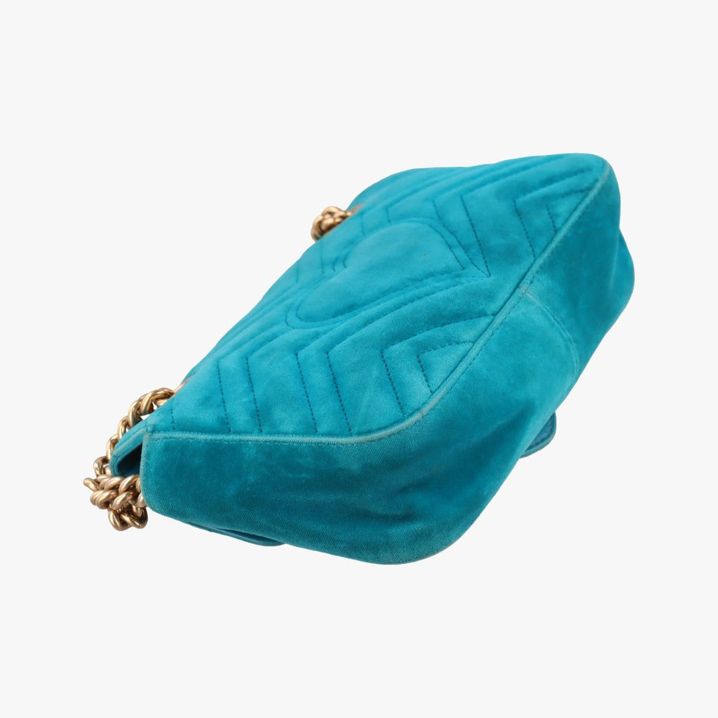 Gucci GG Marmont Blue Velour Shoulder — view 7