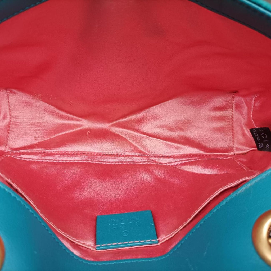 Gucci GG Marmont Blue Velour Shoulder — view 9