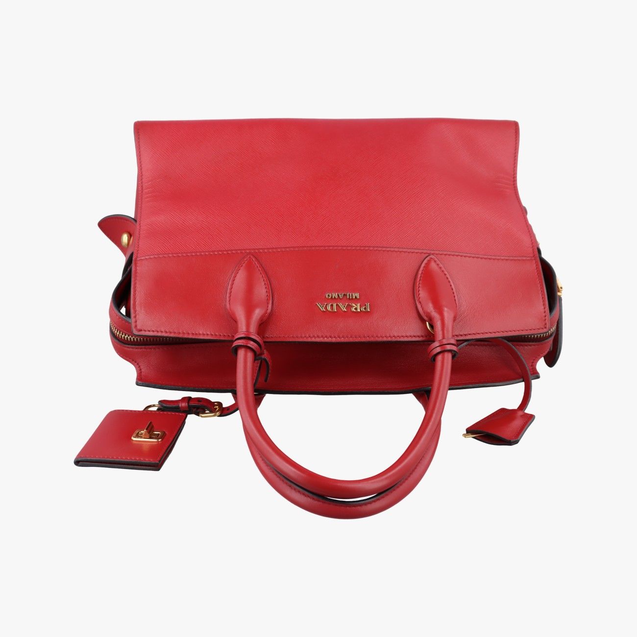 Prada Esplanade Red Saffiano Leather Handbag — view 8