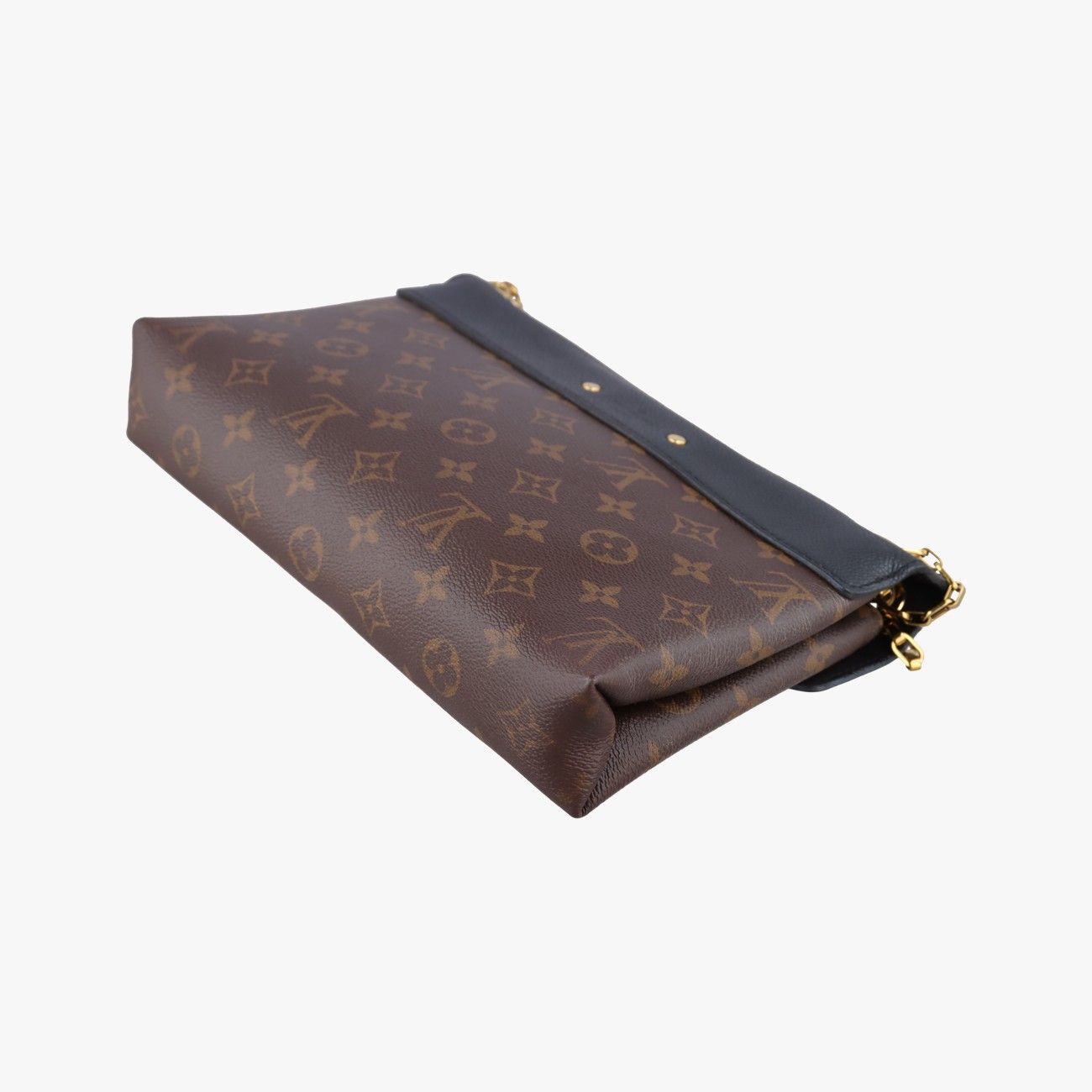 Louis Vuitton Pallas Chain Monogram Brown Noir Canvas Calf Leather Handbag — view 6