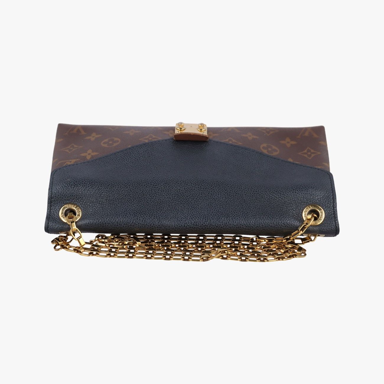 Louis Vuitton Pallas Chain Monogram Brown Noir Canvas Calf Leather Handbag — view 8