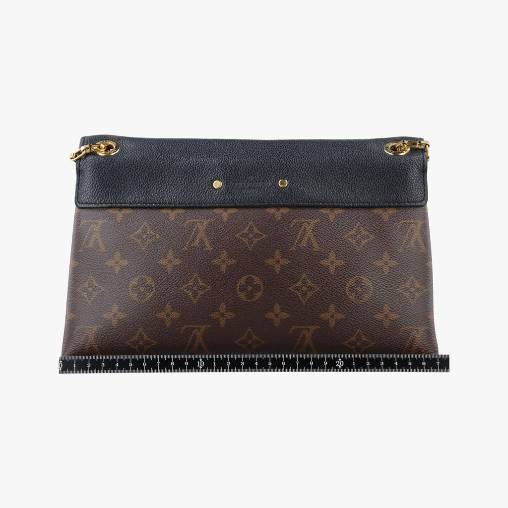Louis Vuitton Pallas Chain Monogram Brown Noir Canvas Calf Leather Handbag — view 2
