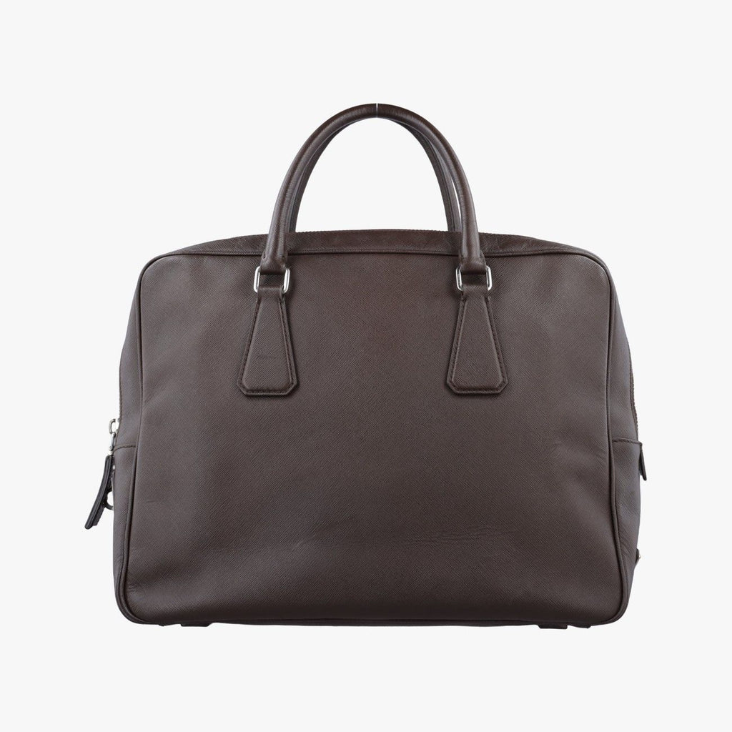 Prada Business Briefcase Brown Saffiano Leather 7 a