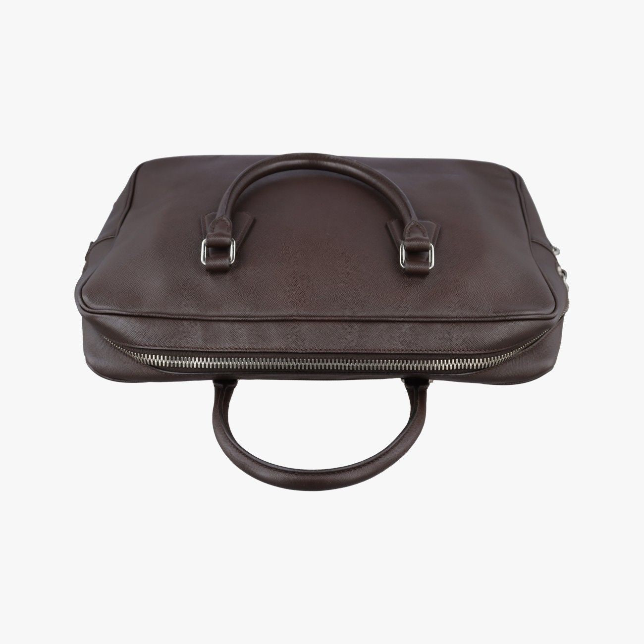Prada Business Briefcase Brown Saffiano Leather 7 a — view 8