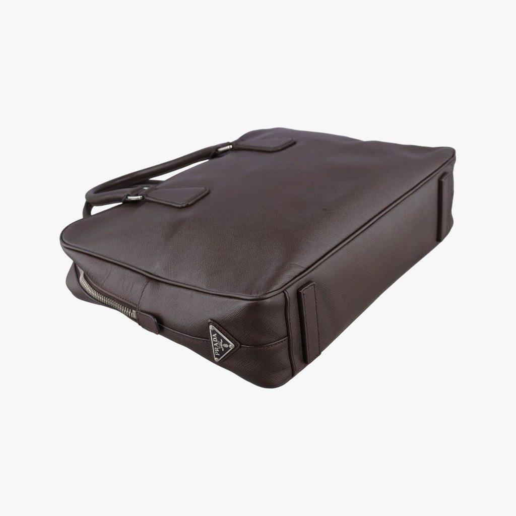 Prada Business Briefcase Brown Saffiano Leather 7 a — view 7
