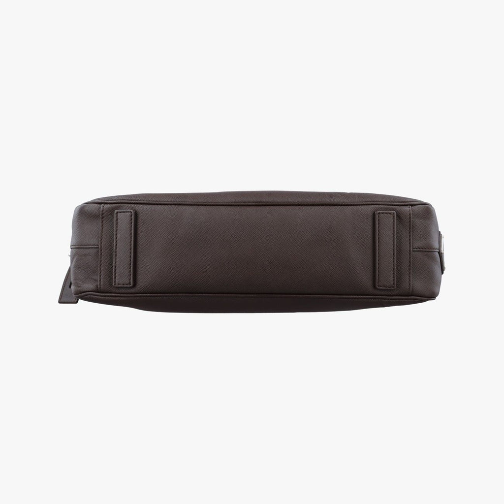 Prada Business Briefcase Brown Saffiano Leather 7 a — view 3