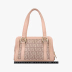Fendi Zucchino Beige Pink Canvas Leather Handbag — view 2