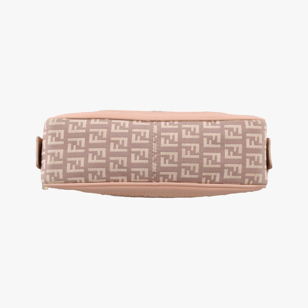 Fendi Zucchino Beige Pink Canvas Leather Handbag — view 3