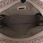 Fendi Zucchino Beige Pink Canvas Leather Handbag — view 9