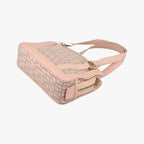 Fendi Zucchino Beige Pink Canvas Leather Handbag — view 4