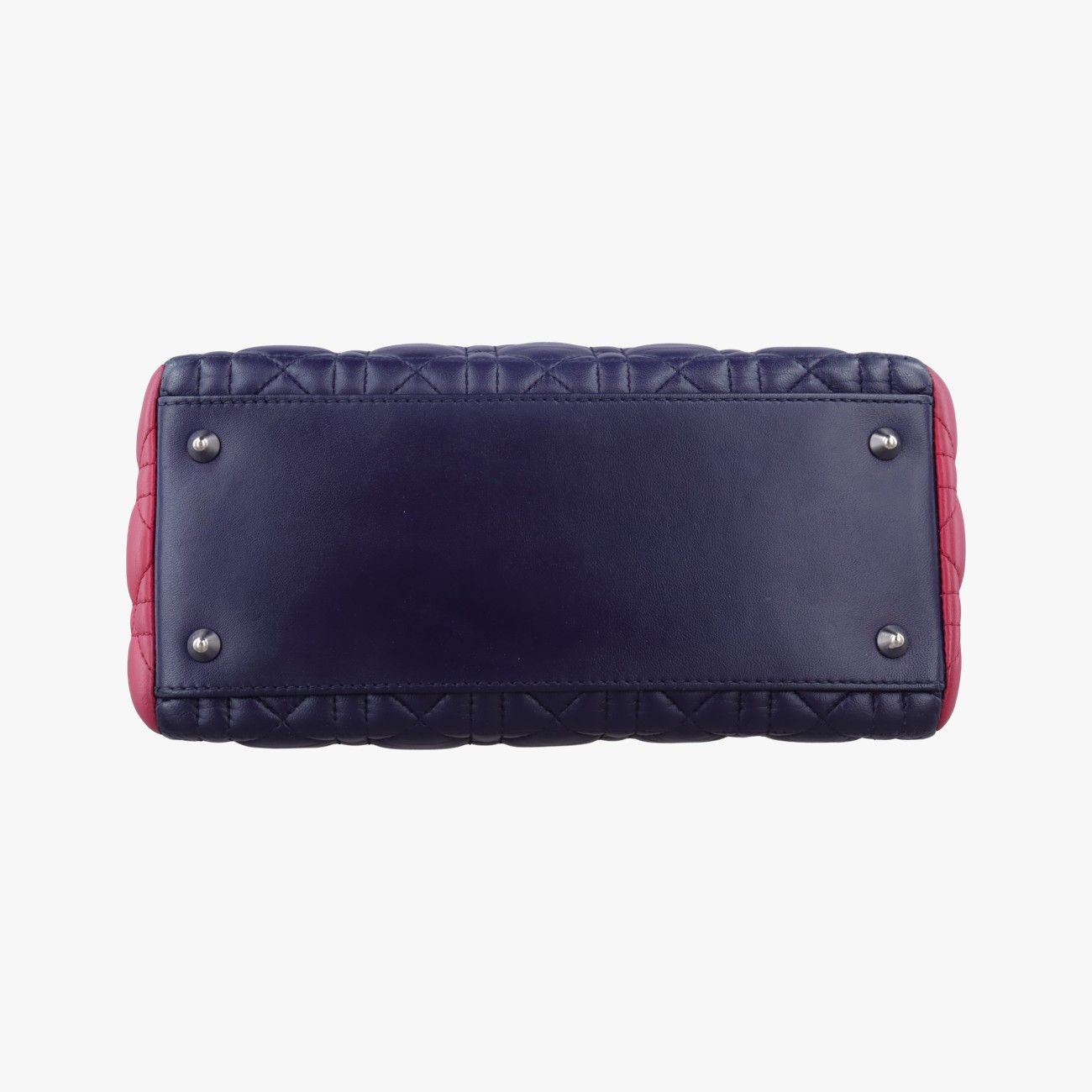 Dior Lady Navy Pink Light Blue Lambskin Handbag — view 3