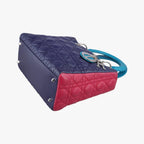Dior Lady Navy Pink Light Blue Lambskin Handbag — view 4