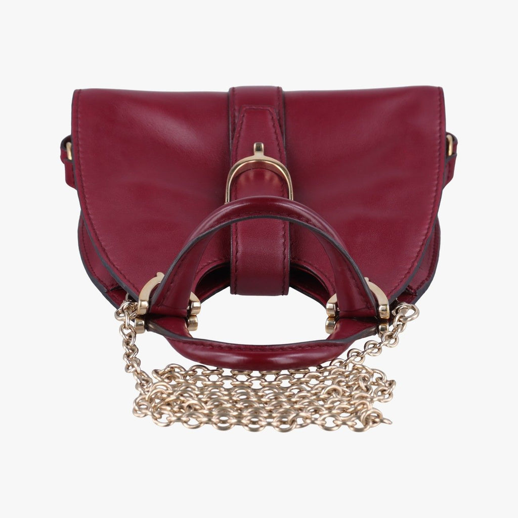 Gucci Stirrup Wine Red Leather Shoulder — view 8