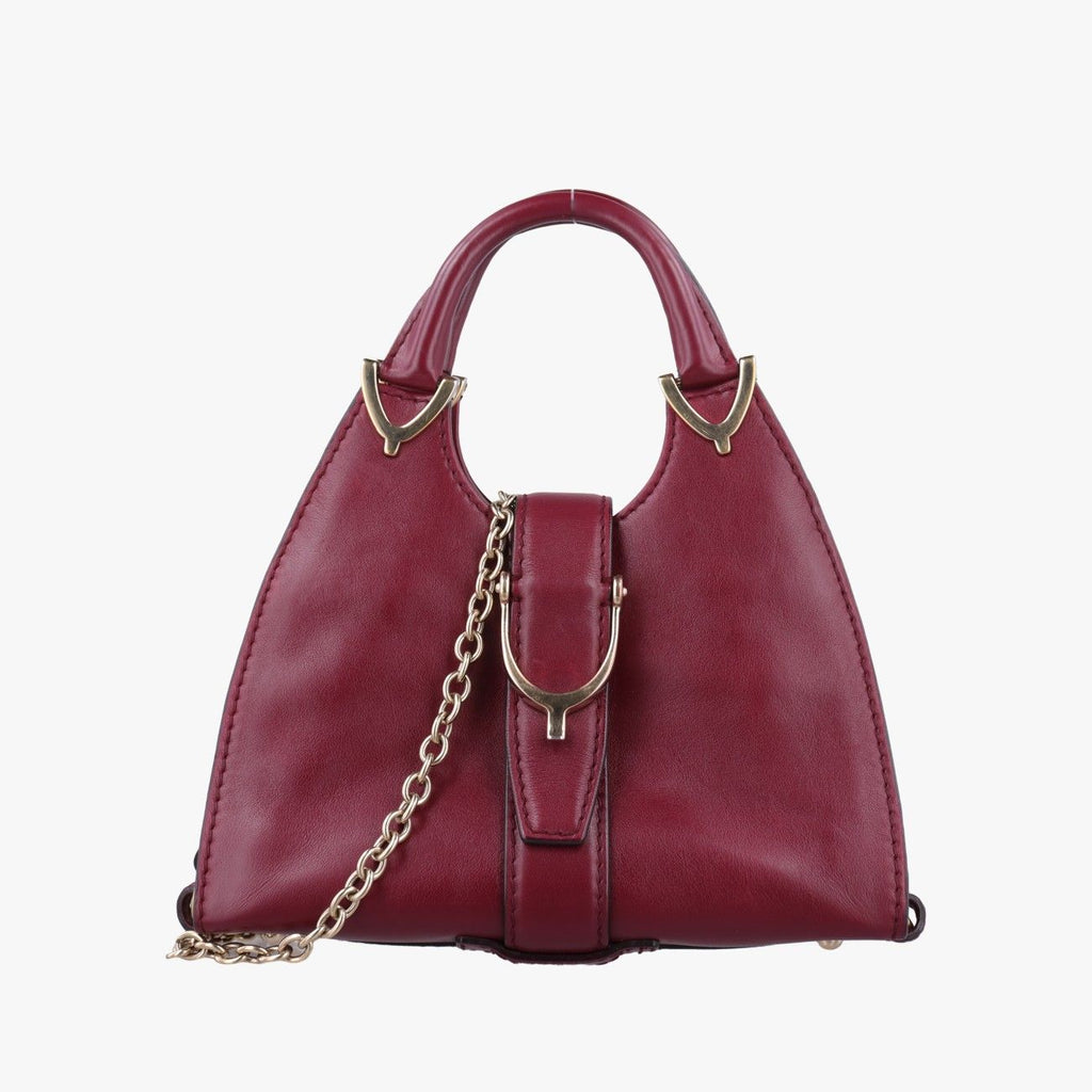 Gucci Stirrup Wine Red Leather Shoulder