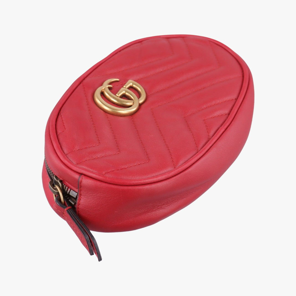 Gucci GG Marmont Red Leather Handbag — view 5