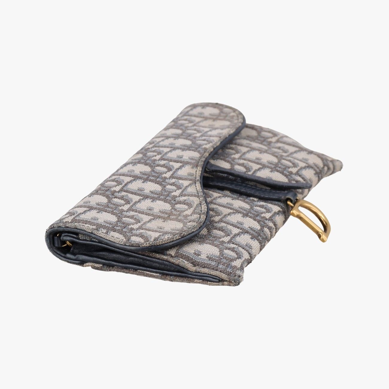 Dior Saddle Navy Gray Jacquard Shoulder — view 5
