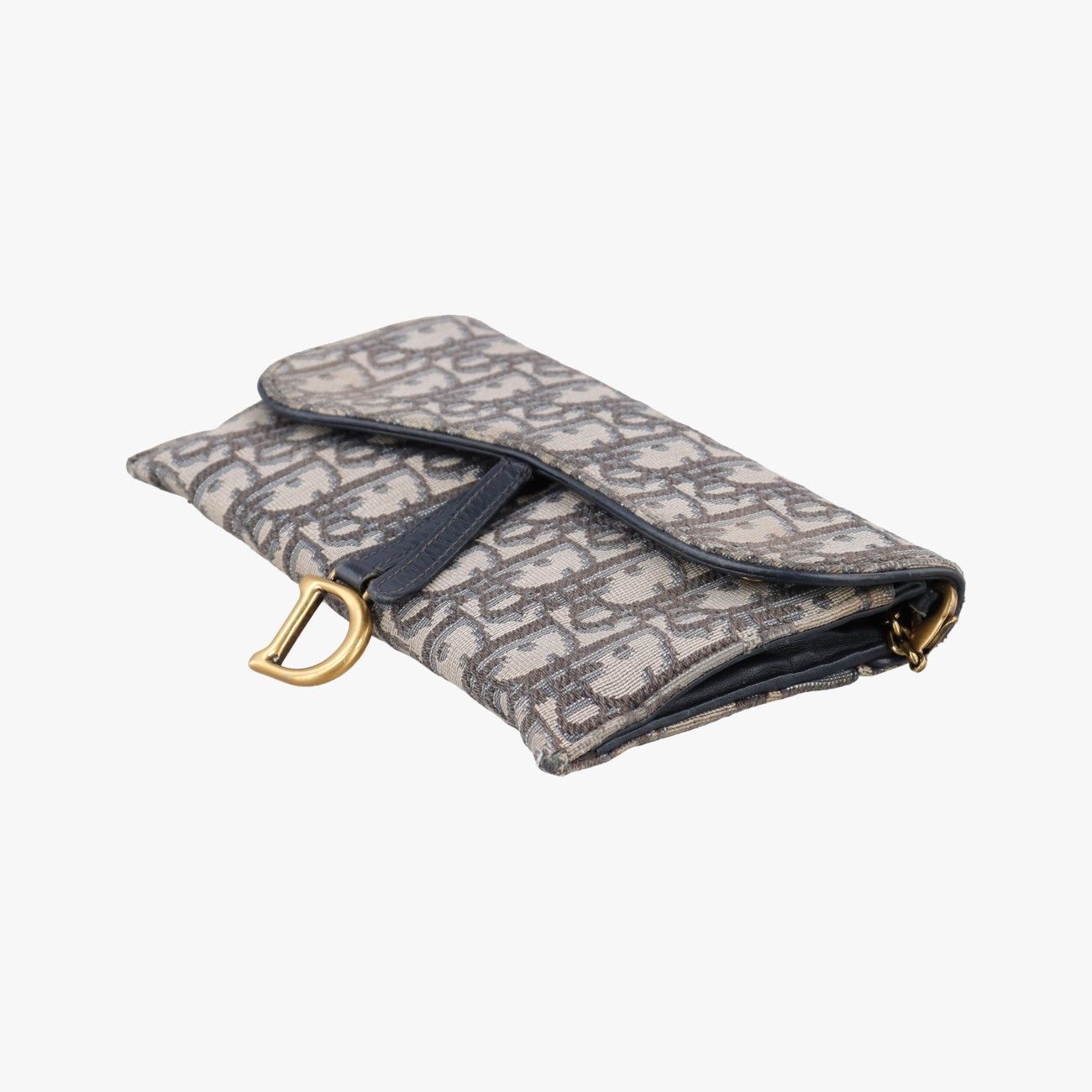 Dior Saddle Navy Gray Jacquard Shoulder — view 4