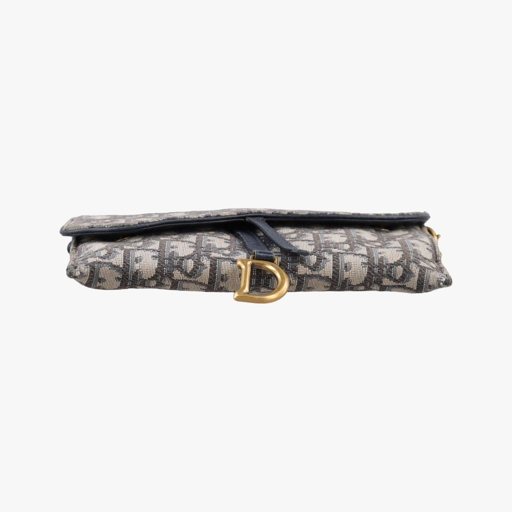 Dior Saddle Navy Gray Jacquard Shoulder — view 3