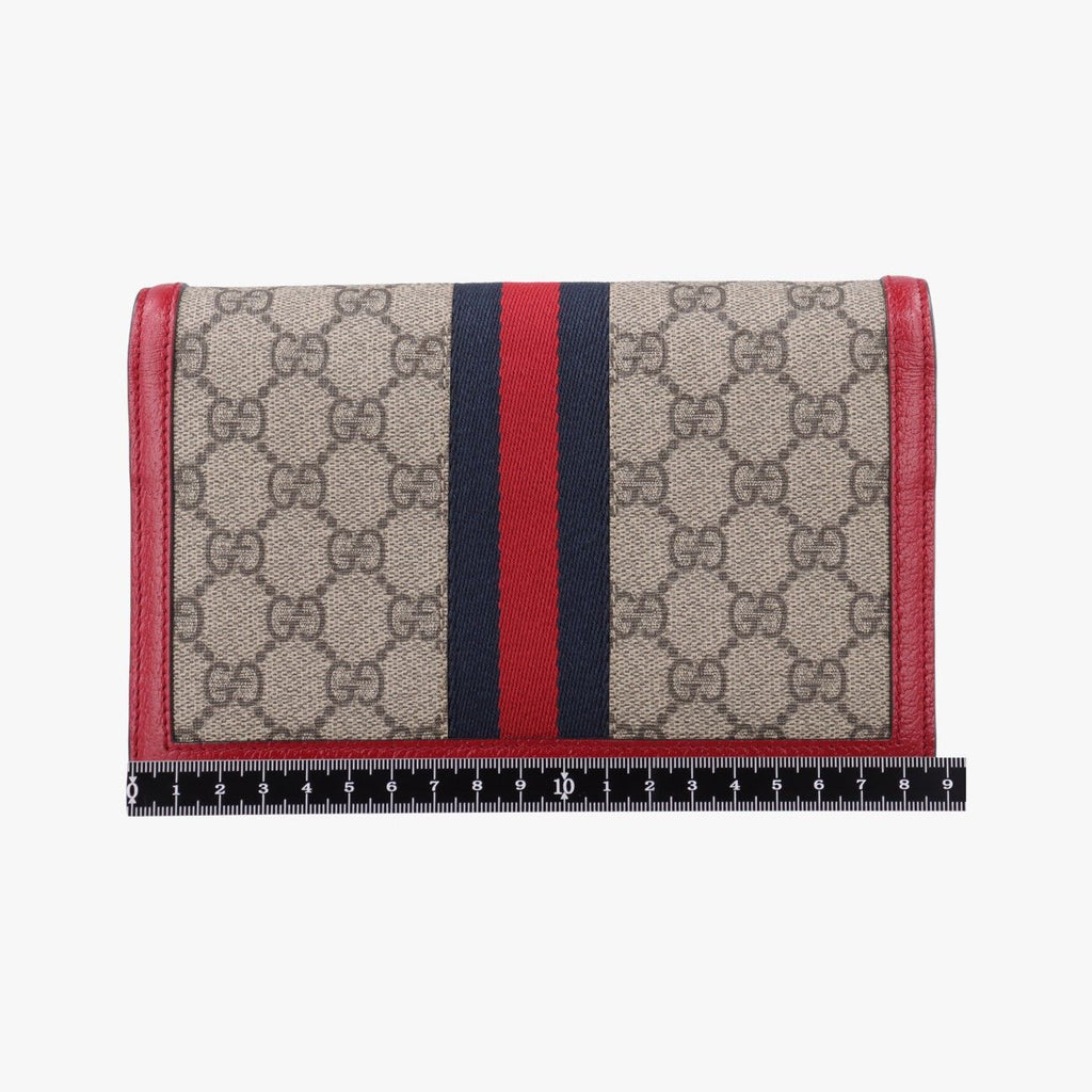Gucci Queen Magarette Beige Red Multi Canvas Leather Shoulder — view 2