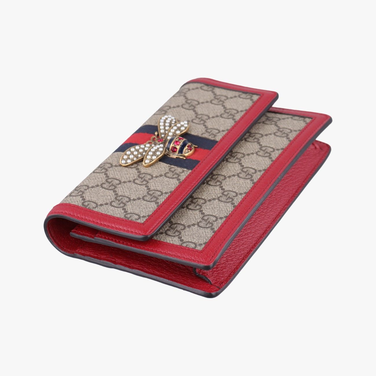 Gucci Queen Magarette Beige Red Multi Canvas Leather Shoulder — view 5