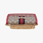Gucci Queen Magarette Beige Red Multi Canvas Leather Shoulder — view 8