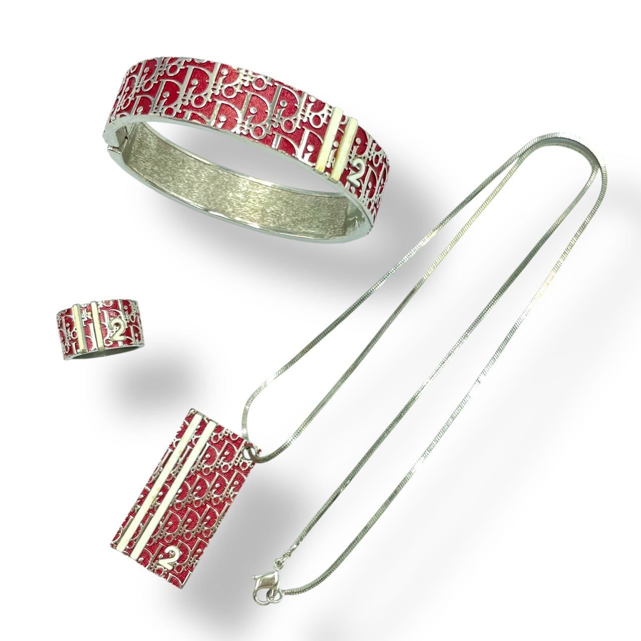 Dior Set Necklace Bracelet Ring Logo