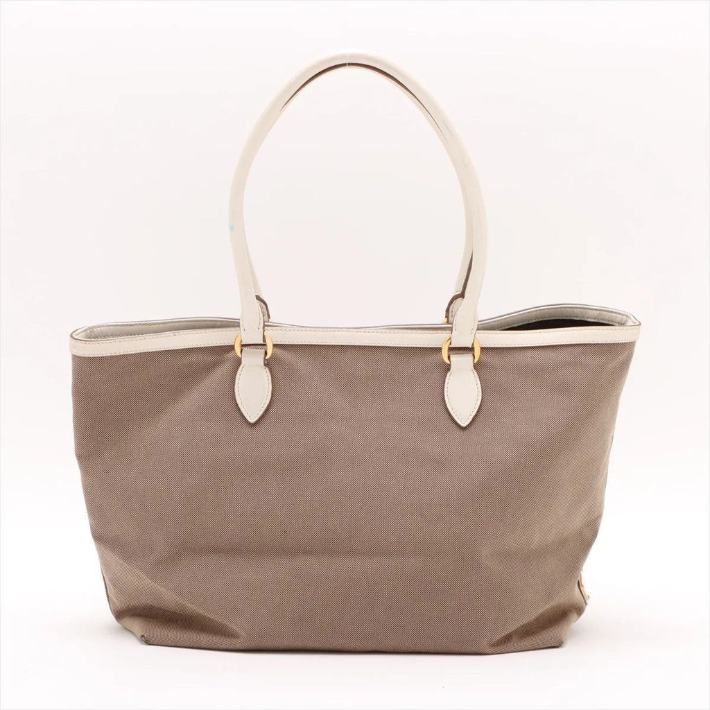 Prada Logo Jacquard Leather Tote Shoulder — view 2