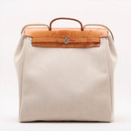 Hermes Herbag GM Toile Ash Leather 2-Way Shoulder Bag Tote Replacement — view 2