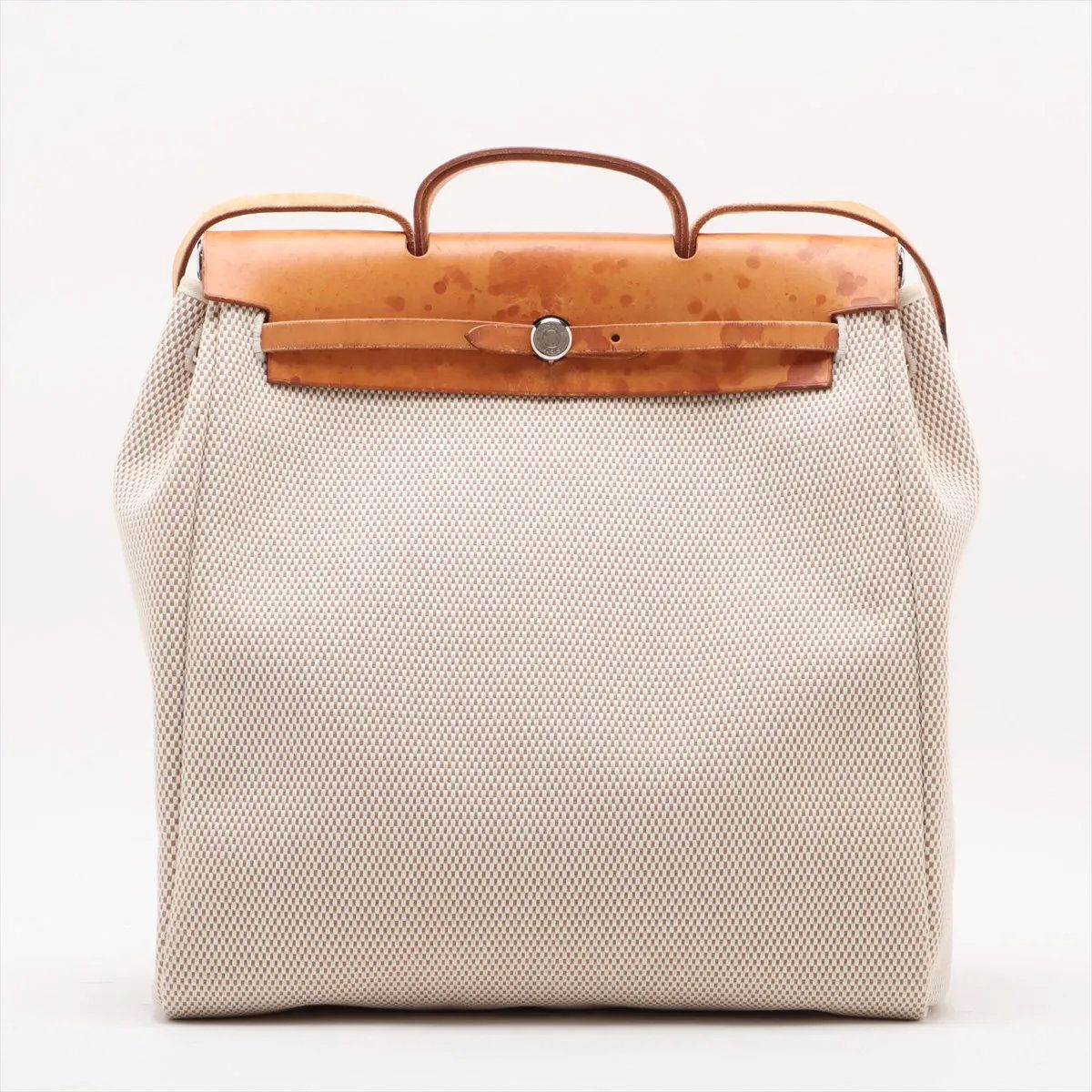 Hermes Herbag GM Toile Ash Leather 2-Way Shoulder Bag Tote Replacement — view 2