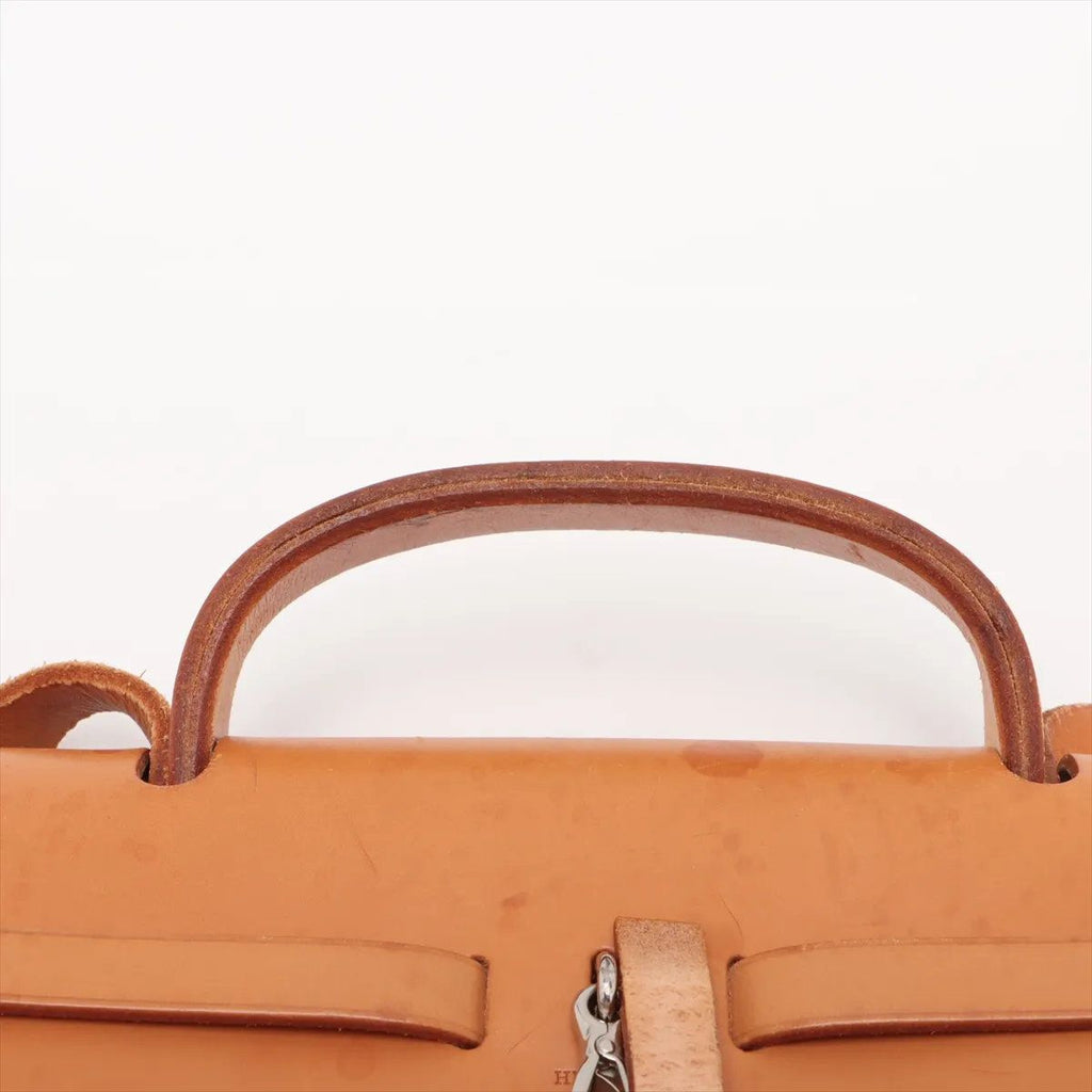 Hermes Herbag GM Toile Ash Leather 2-Way Shoulder Bag Tote Replacement — view 7