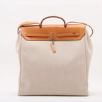 Hermes Herbag GM Toile Ash Leather 2-Way Shoulder Bag Tote Replacement — view 3