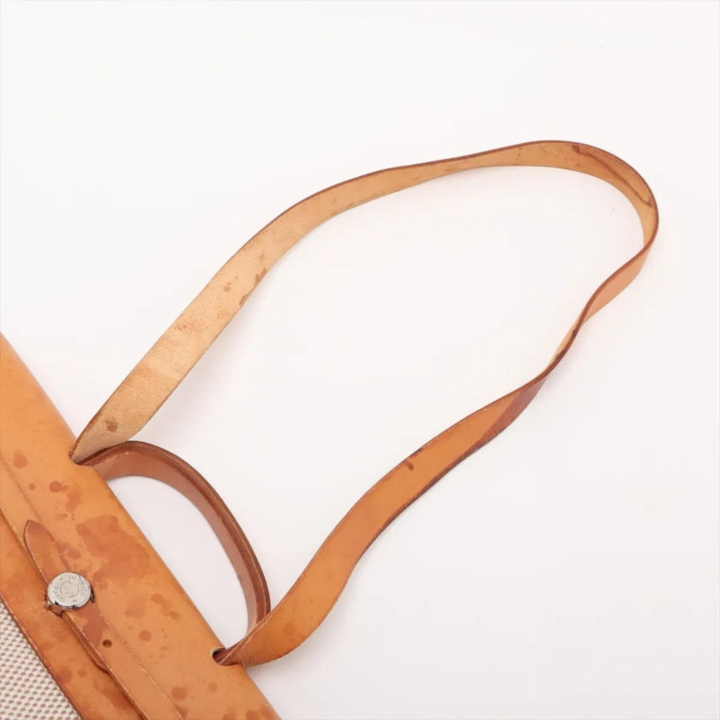 Hermes Herbag GM Toile Ash Leather 2-Way Shoulder Bag Tote Replacement — view 8