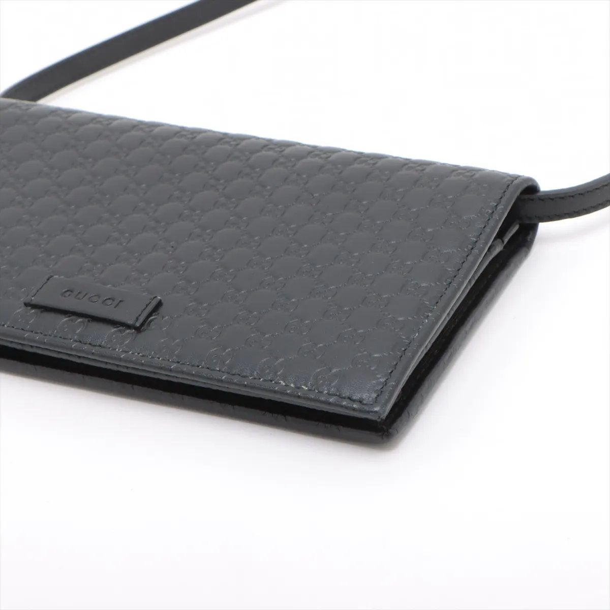 Gucci Micro Guccissima Leather Shoulder Bag Crossbody Wallet Black — view 3