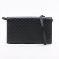 Gucci Micro Guccissima Leather Shoulder Bag Crossbody Wallet Black