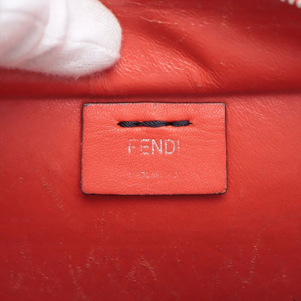 Fendi Leather 2-Way Handbag Tote Shoulder Black — view 9