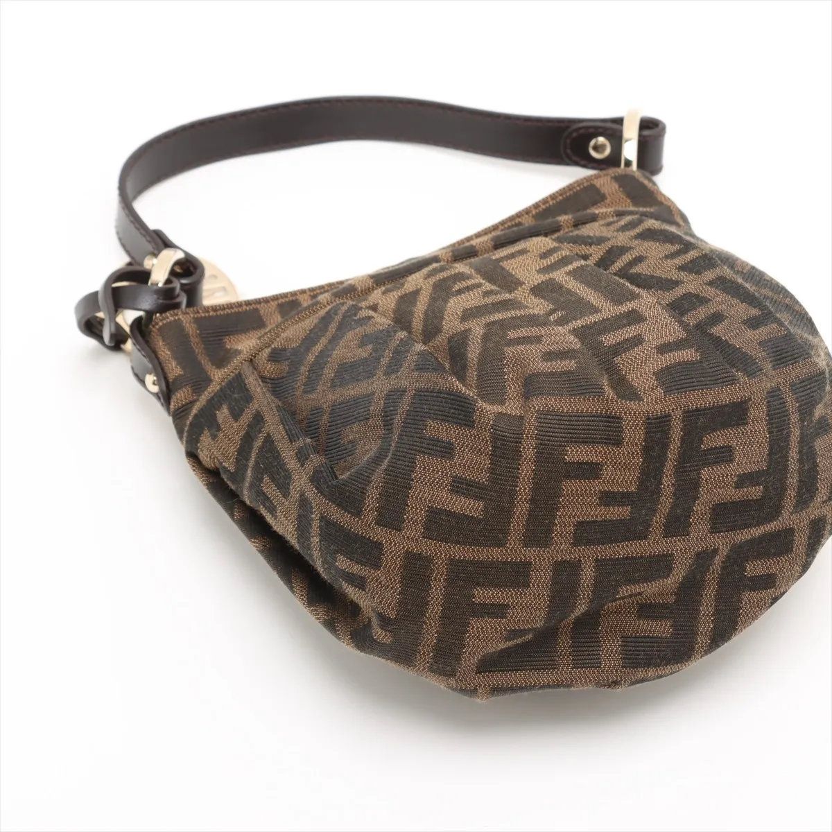 Fendi Zucca Leather Canvas Handbag Brown — view 4