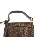 Fendi Zucca Leather Canvas Handbag Brown — view 6