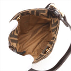 Fendi Zucca Leather Canvas Handbag Brown — view 7