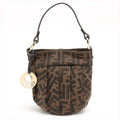 Fendi Zucca Leather Canvas Handbag Brown