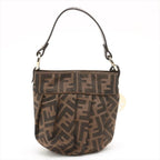 Fendi Zucca Leather Canvas Handbag Brown — view 2