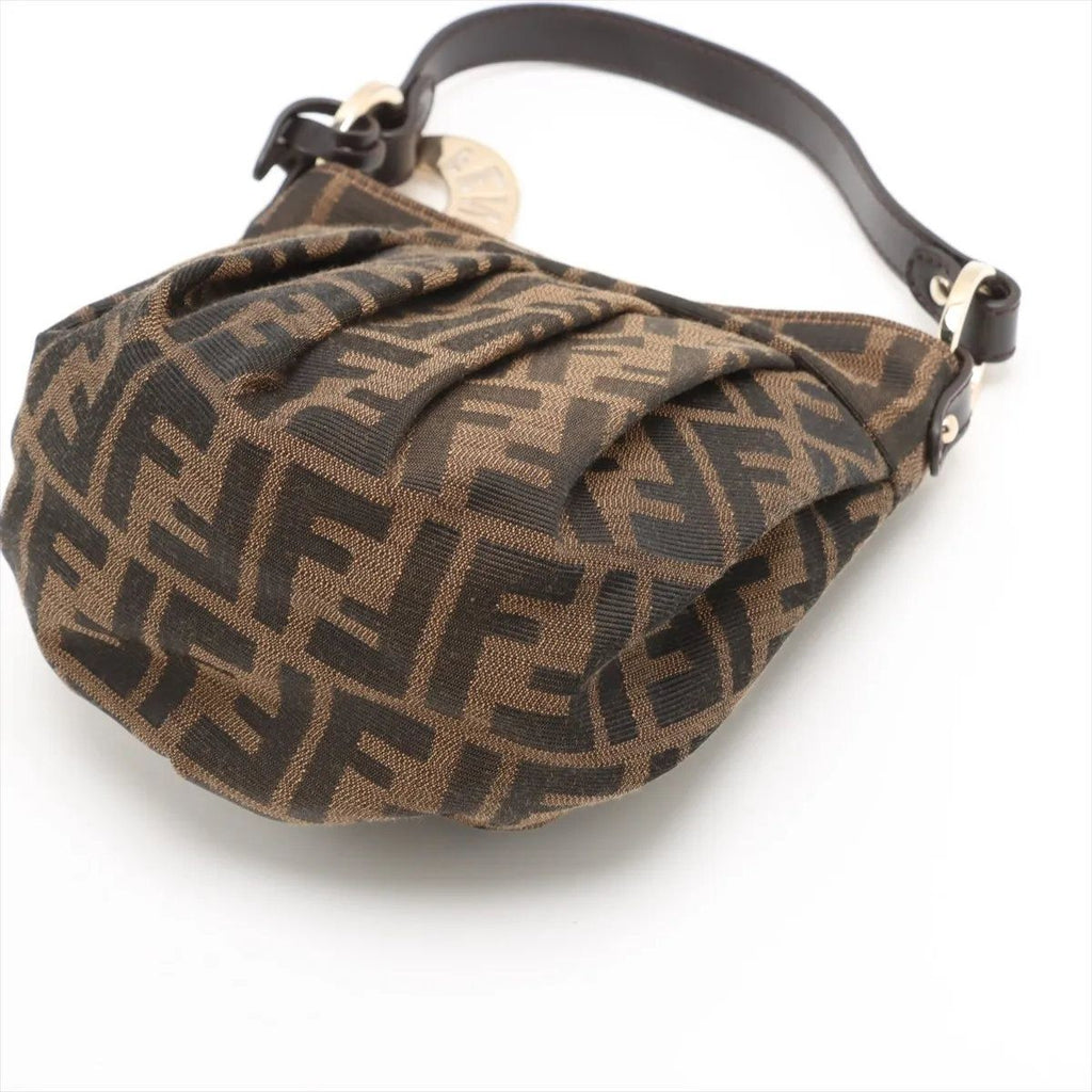 Fendi Zucca Leather Canvas Handbag Brown — view 3