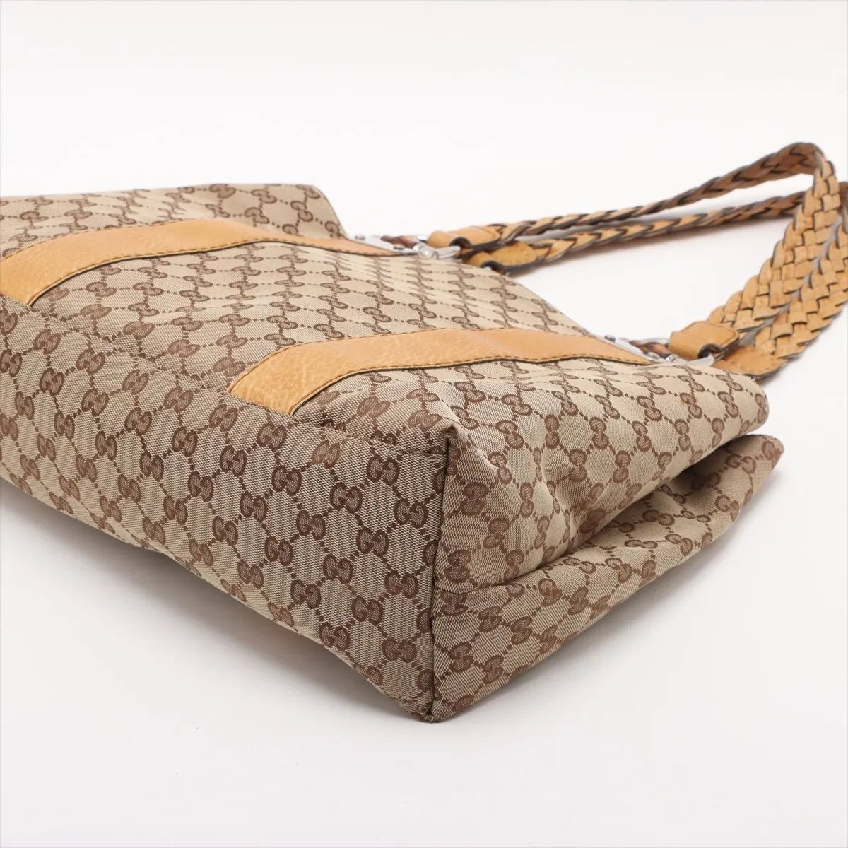 Gucci GG Canvas Bamboo Leather Tote Shoulder Hand — view 3