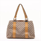 Gucci GG Canvas Bamboo Leather Tote Shoulder Hand — view 2