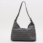 Fendi Zucchino Mamma Bucket Leather Shoulder Bag Hand Navy — view 2