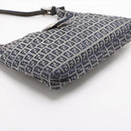 Fendi Zucchino Mamma Bucket Leather Shoulder Bag Hand Navy — view 4