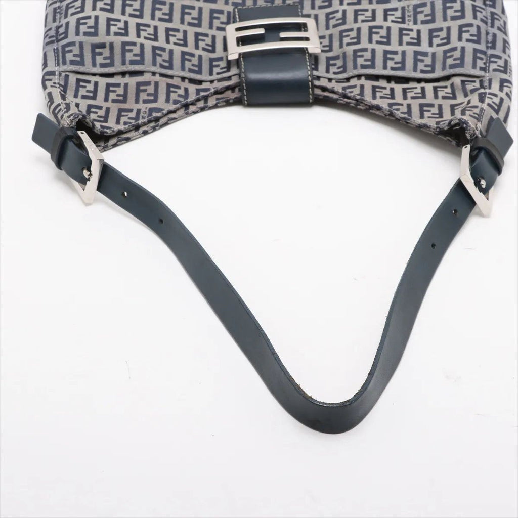 Fendi Zucchino Mamma Bucket Leather Shoulder Bag Hand Navy — view 5
