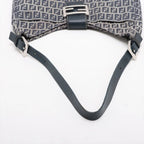 Fendi Zucchino Mamma Bucket Leather Shoulder Bag Hand Navy — view 5